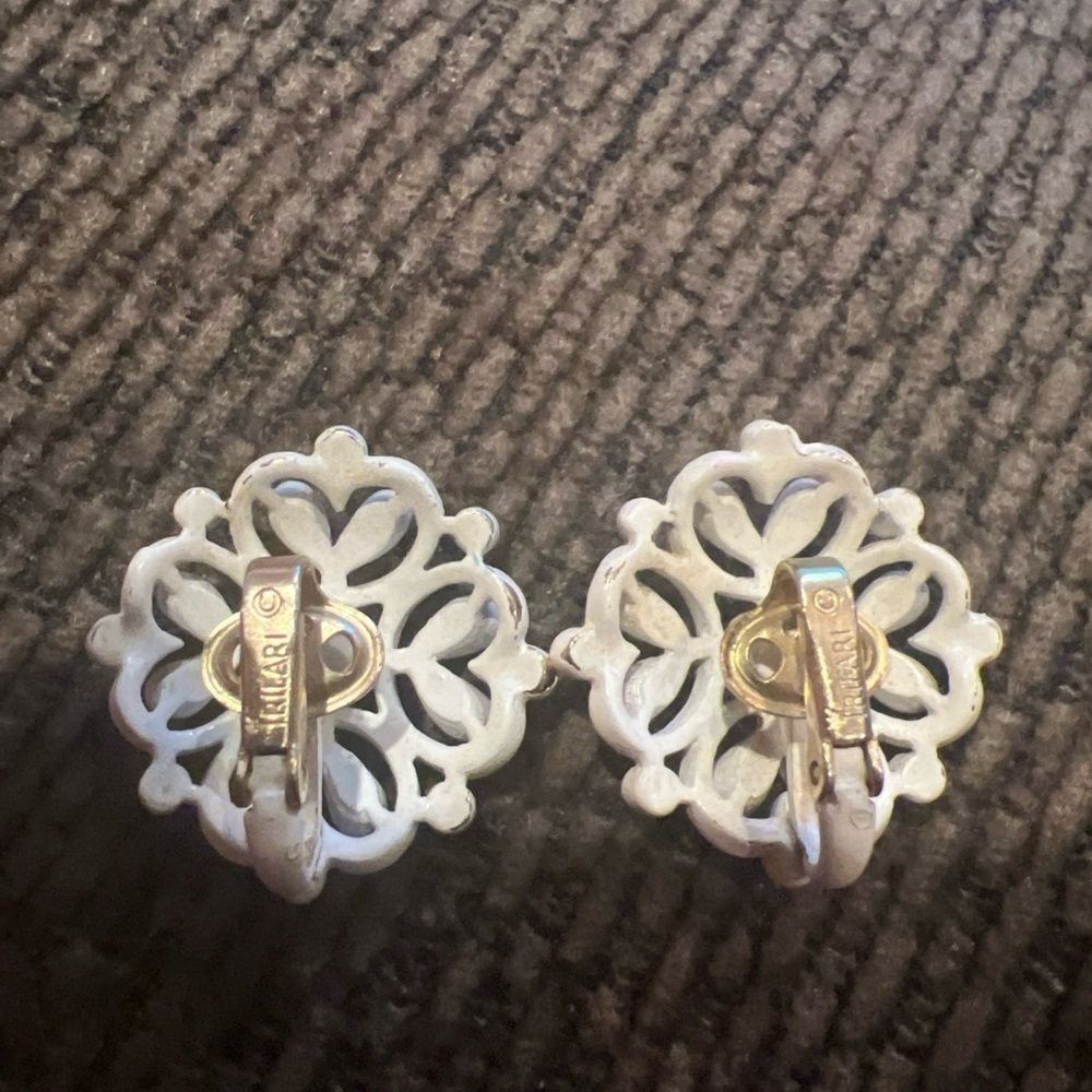 White Floral Earrings - Picture 3 of 6